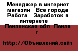 Менеджер в интернет-магазин - Все города Работа » Заработок в интернете   . Пензенская обл.,Пенза г.